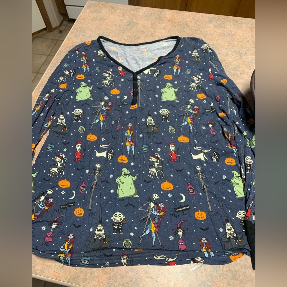 Little Sleepies Navy Halloween Character Long Sleeve Pajama Top
